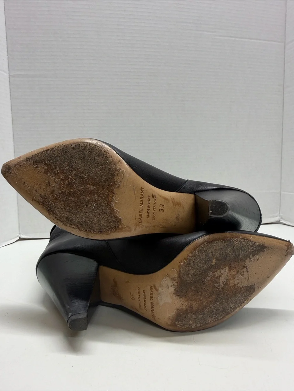 Isabel Marant Dalby Ankle Boots Pointed Toe Leather Pull On Black Size 39 / 9